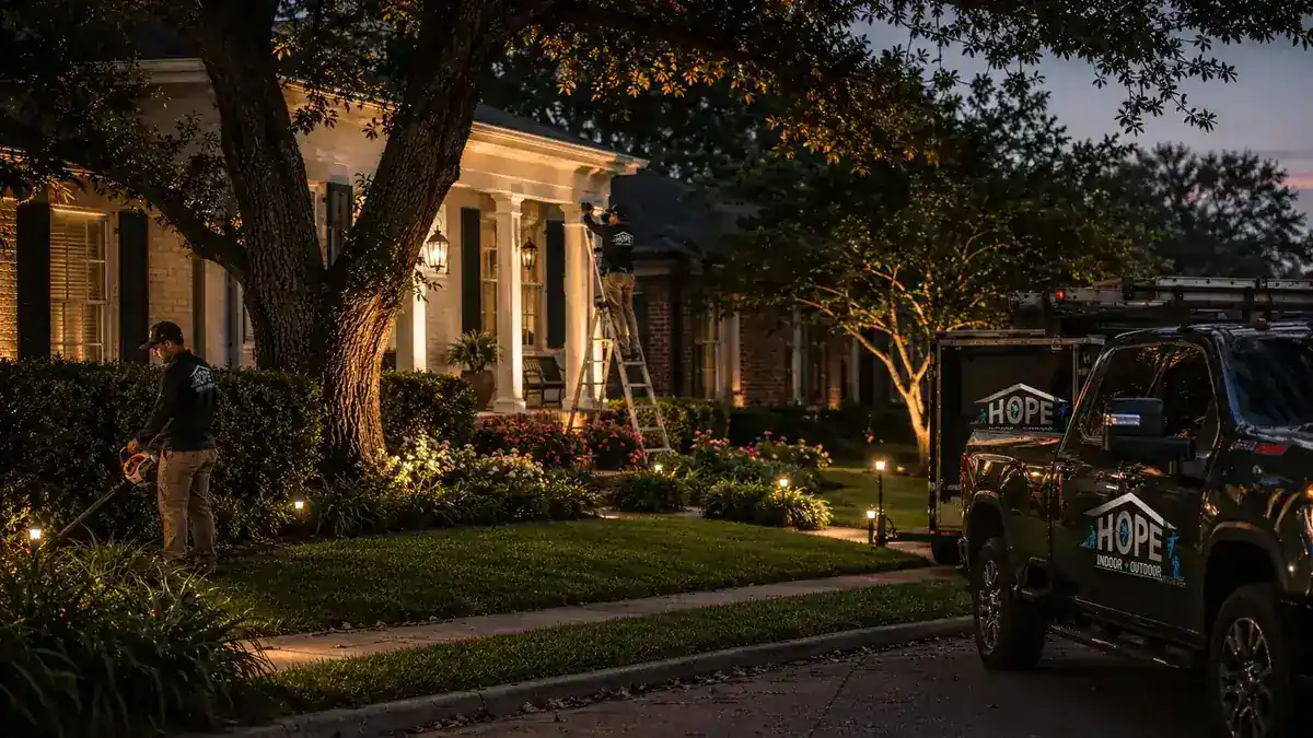 Exterior home care and ladder service by a local Metairie crew